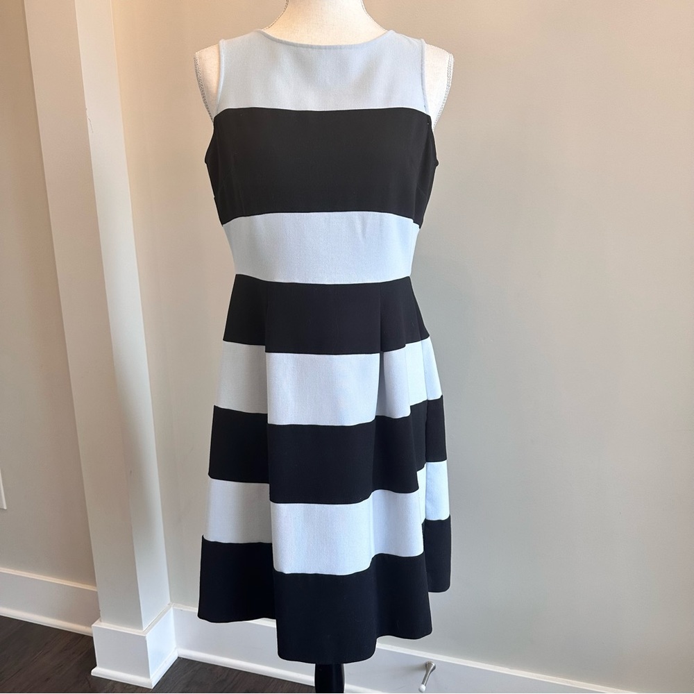 Ann Taylor Loft Striped Fit to Flare Dress